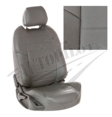 Чехлы на сиденья из экокожи (серые) для Mitsubishi L200 V с 15г. / Fiat Fullback I c 16г.
