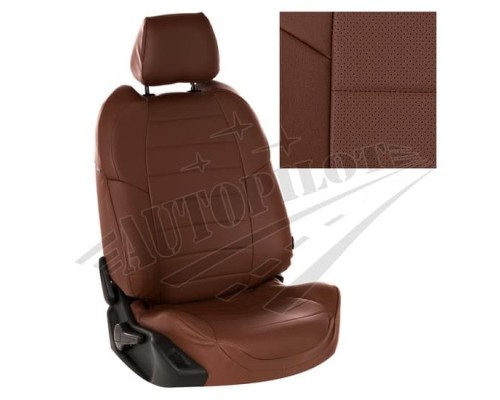 Чехлы на сиденья из экокожи (темно-коричневые) для Toyota Fortuner II (5 мест) с 15г. Фото