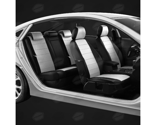 Чехлы на сиденья АвтоЛидер для Ford Kuga (2008-2013) черно-белый Артикул FD13-0304-FD13-0801-EC03 Фото