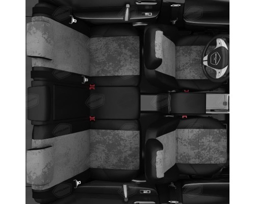 Чехлы на сиденья АвтоЛидер для Ford Ranger (2006-2012) Черные темно-Серые Артикул FD13-1100-MZ16-0701-EC13 Фото