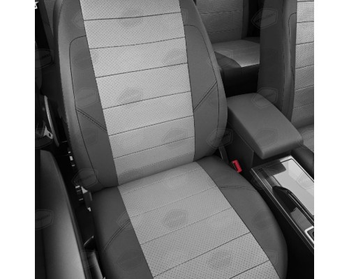 Чехлы на сиденья АвтоЛидер для Volkswagen Transporter T5 (2003-2015) светло-Серые, темно-Серые Артикул VW28-1332-VW28-1333-EC17 Фото