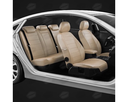 Чехлы на сиденья АвтоЛидер для Chevrolet Captiva (2006-2012) Бежевые Артикул CH03-0701-OP20-0601-EC26 Фото