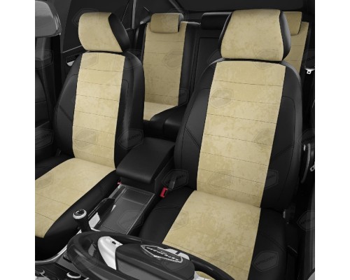 Чехлы на сиденья АвтоЛидер для SsangYong Stavic (2013-2019) черно-Бежевые Артикул AU01-0210-AU01-0302-EC40 Фото