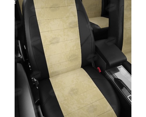 Чехлы на сиденья АвтоЛидер для SsangYong Stavic (2013-2019) черно-Бежевые Артикул AU01-0210-AU01-0302-EC40 Фото