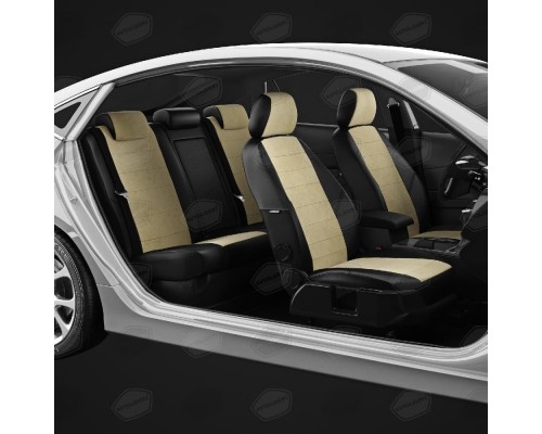 Чехлы на сиденья АвтоЛидер для SsangYong Stavic (2013-2019) черно-Бежевые Артикул AU01-0210-AU01-0302-EC40 Фото