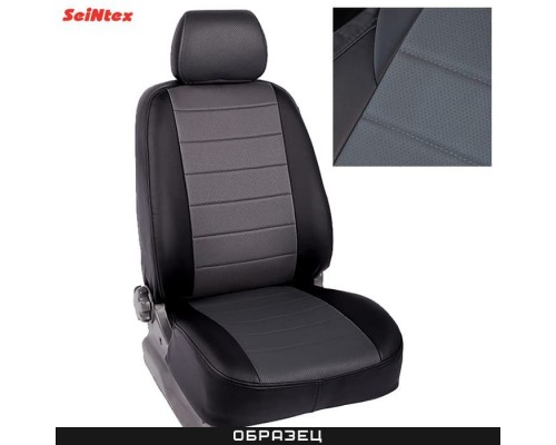 Чехлы на сиденья из экокожи для Mitsubishi Lancer 10 седан (с зп) (2007-2012) серые Артикул 87153 Фото