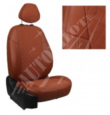 Чехлы на сиденья из алькантары ромб (коричневые) для Toyota Prius III с 09-15г.