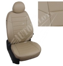 Чехлы на сиденья из экокожи (темно-Бежевые) для Mitsubishi Pajero Sport III с 15г.