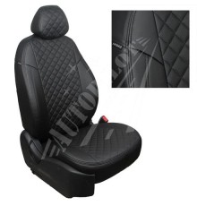 Чехлы на сиденья, рисунок ромб (черные) для Skoda Fabia II Sport (RS) Hb c 10г.