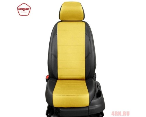 Чехлы на сиденья АвтоЛидер для Nissan Note (2005-2014) черно-желтый  Артикул NI19-0201-EC31 Фото