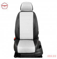 Чехлы на сиденья АвтоЛидер для Nissan X-Trail (2015-2022) черно-белый  Артикул NI19-0903-EC03