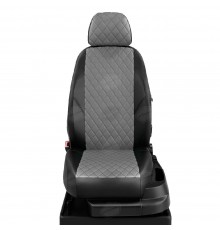 Чехлы на сиденья АвтоЛидер для Hyundai Solaris (2017-2023) Черные темно-Серые Артикул HY15-0607-KA15-0308-EC13-R-gra