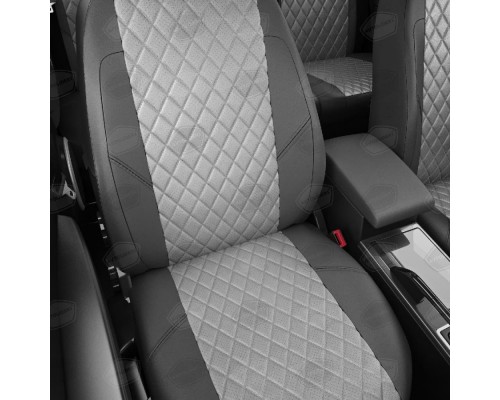 Чехлы на сиденья АвтоЛидер для Mitsubishi Outlander XL (2007-2012) светло-Серые, темно-Серые Артикул CI04-0401-MI18-0902-PG21-EC17-R-sgr Фото