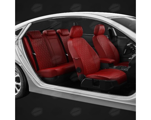 Чехлы на сиденья АвтоЛидер для BMW 1-Серия (F20) (2011-2019) красный Артикул BW02-0102-BW02-0104-EC30-R-red Фото