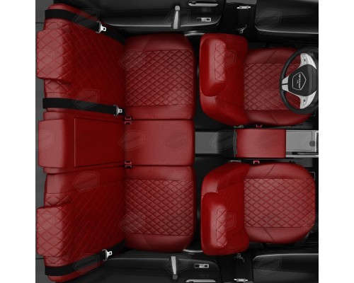 Чехлы на сиденья АвтоЛидер для BMW 1-Серия (F20) (2011-2019) красный Артикул BW02-0102-BW02-0104-EC30-R-red Фото