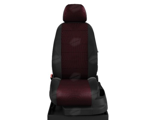 Чехлы на сиденья АвтоЛидер для Volvo S40 (2003-2007) Черные креп, красная точка жаккард Артикул VL33-0201-VL33-0401-JK6 Фото