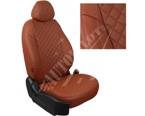 Чехлы на сиденья, рисунок ромб (коричневые) для Ford Transit VII (3 места) с 06-15г. Фото