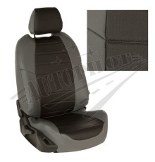 Чехлы на сиденья из экокожи (Серые с черным) для Renault Duster (2015-2020) 40/60