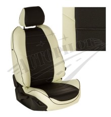Чехлы на сиденья из экокожи (белый с черным) для  Hyundai Tucson I c 04-10г.