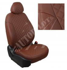 Чехлы на сиденья, рисунок ромб (темно-коричневые) для Mazda CX-30 с 19г.