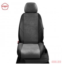Чехлы на сиденья АвтоЛидер для Nissan Teana (2014-2020) Черные темно-серая алькантара Артикул NI19-0603-EC13