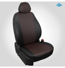 Чехлы на сиденья "Автопилот" для Toyota Corolla седан (2007-2013) черно-шоколад ромб Артикул ta-ko-e150-chesho-r