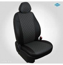 Чехлы на сиденья "Автопилот" для Hyundai Elantra (AD) (2015-2020) Черные, темно-Серые ромб Артикул kha-el-g1-chets-r