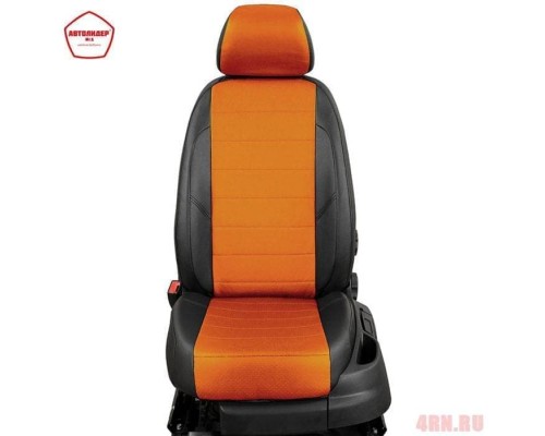 Чехлы на сиденья АвтоЛидер для Kia Sorento (2009-2012) черно-оранжевый  Артикул KA15-1002-EC09 Фото