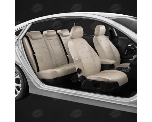 Чехлы на сиденья АвтоЛидер для BMW 1-Серия (F20) (2011-2019) кремовый Артикул BW02-0101-BW02-0103-EC25 Фото