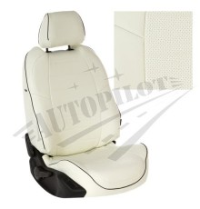 Чехлы на сиденья из экокожи (белые) для Hyundai Solaris I седан с 10-17г.