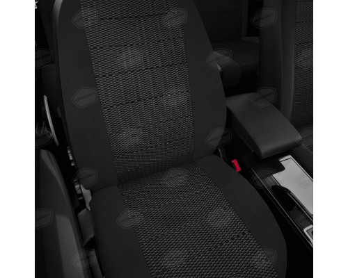 Универсальные чехлы Avtolider, Экокожа+Жаккард Рельсы / Чёрный, Артикул: UJK31-0107 Фото