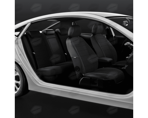 Универсальные чехлы Avtolider, Экокожа+Жаккард Рельсы / Чёрный, Артикул: UJK31-0107 Фото