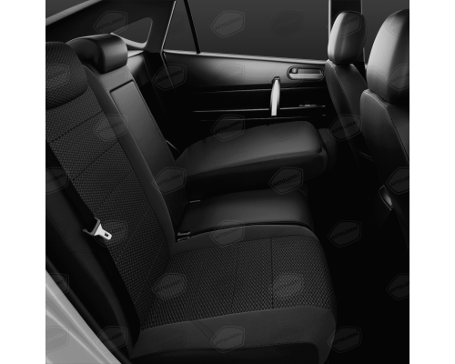 Универсальные чехлы Avtolider, Экокожа+Жаккард Рельсы / Чёрный, Артикул: UJK31-0107 Фото