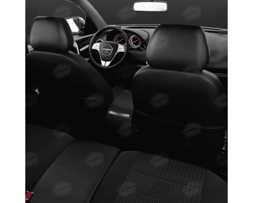 Универсальные чехлы Avtolider, Экокожа+Жаккард Рельсы / Чёрный, Артикул: UJK31-0107 Фото