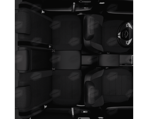 Универсальные чехлы Avtolider, Экокожа+Жаккард Рельсы / Чёрный, Артикул: UJK31-0107 Фото