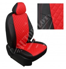 Чехлы на сиденья, рисунок ромб (Черные с красным) для Hyundai Elantra V (MD) c 11-16г.