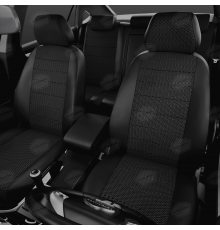 Универсальные чехлы AVTOLIDER1, Рельсы жак./чёрная экокожа, Артикул: UKK31-0107