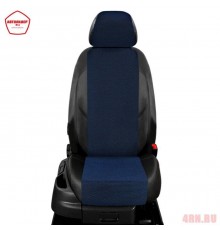 Чехлы на сиденья АвтоЛидер для Volkswagen Golf 7 (2013-2019) черно-синий жаккард Артикул VW28-0205-KK5