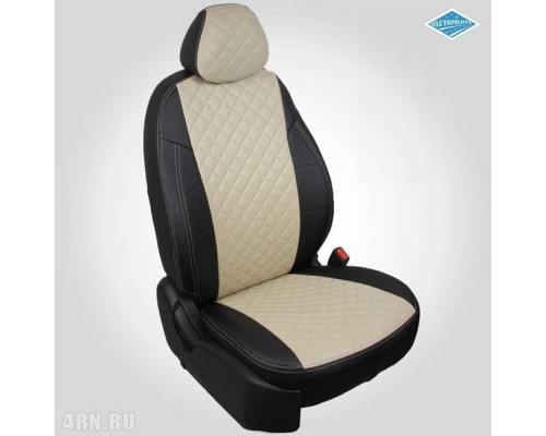 Чехлы на сиденья Автопилот для Hyundai Creta (2016-2020) черно-Бежевые ромб Артикул kha-kr-gt-chebe-r Фото