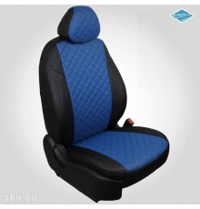 Чехлы на сиденья "Автопилот" для Toyota Corolla седан (2007-2013) черно-синий ромб Артикул ta-ko-e150-chesi-r