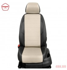 Чехлы на сиденья АвтоЛидер для Nissan Qashqai (2007-2014) черно-кремовый  Артикул NI19-0801-EC08