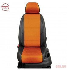 Чехлы на сиденья АвтоЛидер для Honda Civic (2006-2011) черно-оранжевый  Артикул HA14-0107-EC09