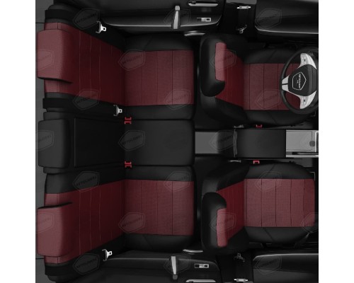 Чехлы на сиденья АвтоЛидер для Kia Rio 4 (2017-2023) черно-бордовый Артикул HY15-0607-KA15-0308-EC36 Фото