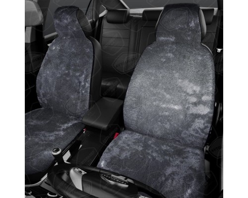 Меховые накидки, комплект на весь салон, 5шт. (натуральная овчина, короткий ворс) Цвет: Серые Фото