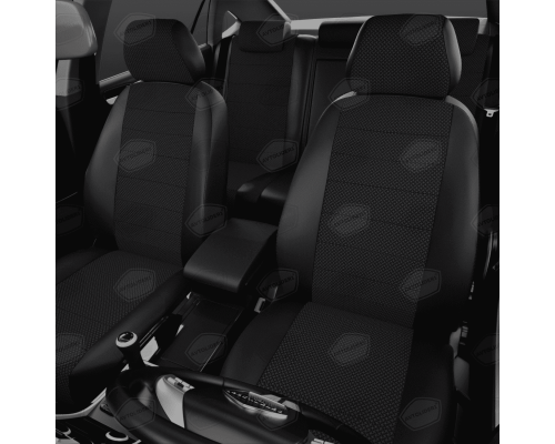 Универсальные чехлы Avtolider, Готика Жаккард / Чёрная Экокожа, Артикул: UKK31-0106 Фото