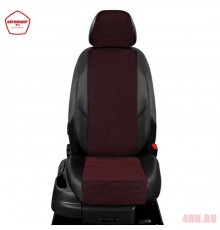 Чехлы на сиденья АвтоЛидер для Nissan Almera (2013-2018) черно-красный жаккард Артикул NI19-0404-KK6