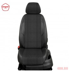 Чехлы на сиденья АвтоЛидер для Ford Fiesta (2008-2013) Черные креп, рельсы жаккард Артикул FD13-0102-JK2