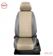 Чехлы на сиденья АвтоЛидер для Hyundai Santa Fe (2006-2012) светло-Серые, Бежевые  Артикул HY15-1002-EC19