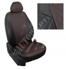 Чехлы на сиденья, рисунок ромб (Черные-шоколад) для Skoda Fabia II Sport (RS) Hb c 10г.