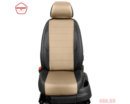 Чехлы на сиденья АвтоЛидер для Honda Civic (2006-2011) черно-Бежевые  Артикул HA14-0108-EC04 Фото